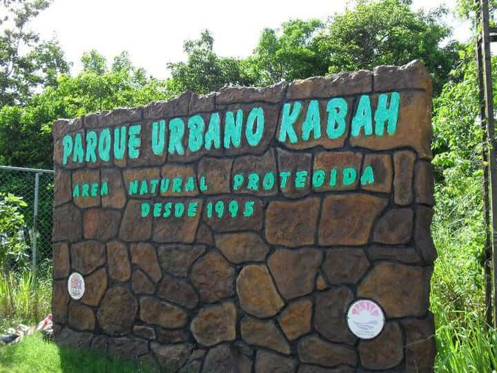 Urbano Kabah Park sign in Cancun