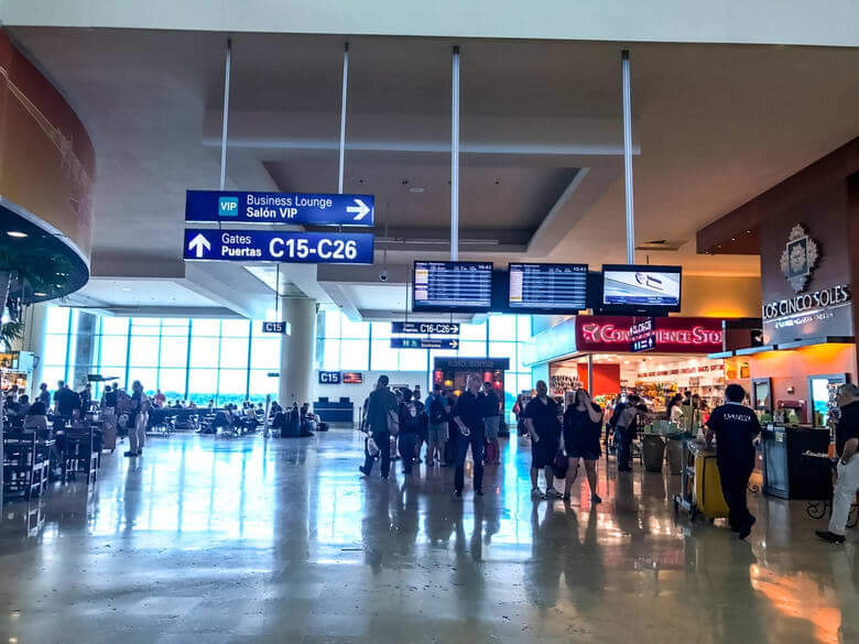 Inside Cancun Airport in Mexico