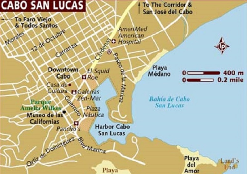 Map of Cabo San Lucas in Los Cabos