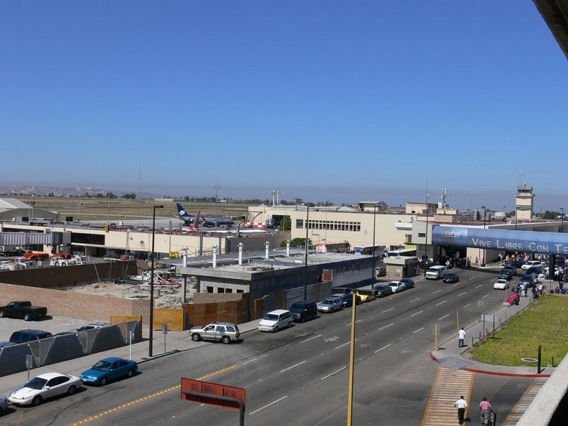 Cars parked at Tijuana airport